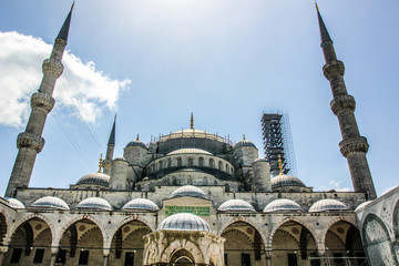 Fototapeta na wymiar Istanbul, Turkey - summer - famous architecture, city view. Sultan Ahmed Mosque (Blue Mosque)