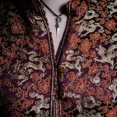 Woman wearing japanese style kimono