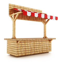 wicker picnic basket on white background