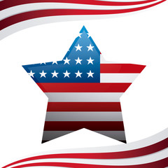 united state of american flag in star shape