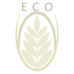 Beige ear sign. Eco logo. Vector illustration. - 278021998