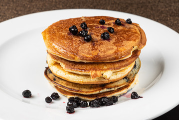 pancakes on the white plate