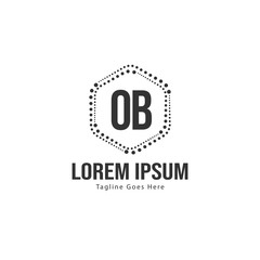 Initial OB logo template with modern frame. Minimalist OB letter logo vector illustration