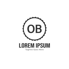 Initial OB logo template with modern frame. Minimalist OB letter logo vector illustration