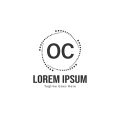 Initial OC logo template with modern frame. Minimalist OC letter logo vector illustration