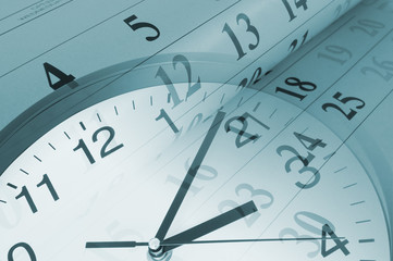 Obraz na płótnie Canvas Collage with clock and calendar, time concept