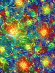 Store enrouleur sans perçage Mélange de couleurs rainbow abstract fractal background 3d rendering illustration