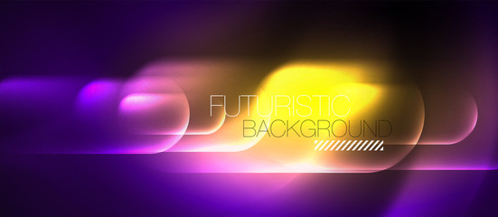 Obraz premium Neon glowing techno lines, hi-tech futuristic abstract background template