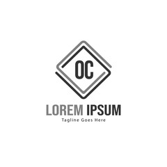 Initial OC logo template with modern frame. Minimalist OC letter logo vector illustration