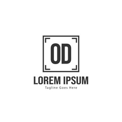 Initial OD logo template with modern frame. Minimalist OD letter logo vector illustration