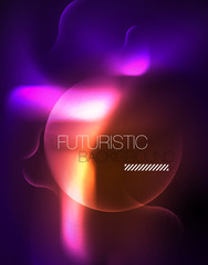 Shiny metallic neon waves vector design