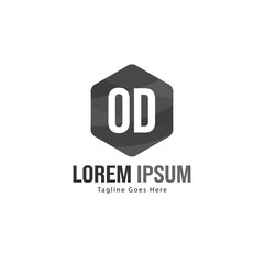 Initial OD logo template with modern frame. Minimalist OD letter logo vector illustration