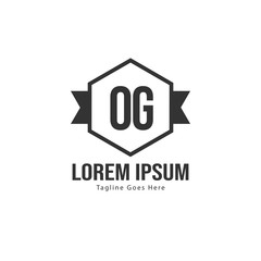 Initial OG logo template with modern frame. Minimalist OG letter logo vector illustration
