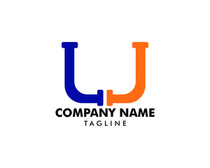 LL Pipe Letter Logo Icon Design