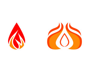 Set of fire drop logo