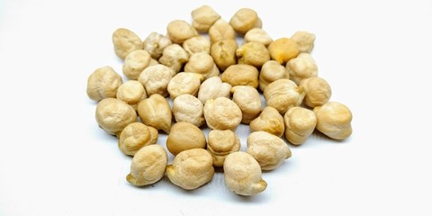 A picture of chickpeas isolated on white background