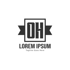Obraz premium Initial OH logo template with modern frame. Minimalist OH letter logo vector illustration