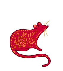 2020 rat happy new year vector background, chinese banner concept. Lucky numbers illustration elements, red and gold color