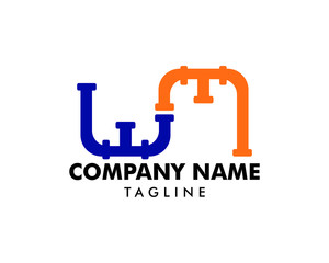 WM Pipe Letter Logo Icon Design