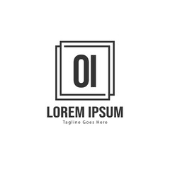 Initial OI logo template with modern frame. Minimalist OI letter logo vector illustration