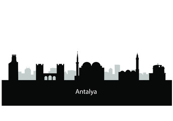 Skyline of Antalya city in Turkey