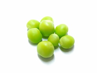 A picture of green peas isolated on white background