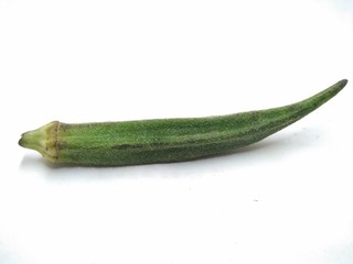 A picture of ladyfinger isolated on white background