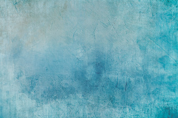 clear blue stained canvas painting draft detail, background or texture