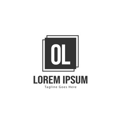 Initial OL logo template with modern frame. Minimalist OL letter logo vector illustration