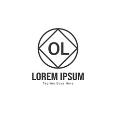 Initial OL logo template with modern frame. Minimalist OL letter logo vector illustration