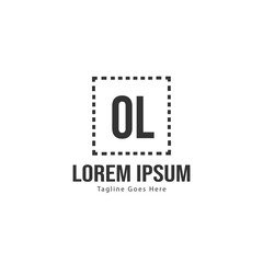 Initial OL logo template with modern frame. Minimalist OL letter logo vector illustration