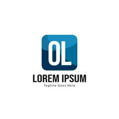 Obraz premium Initial OL logo template with modern frame. Minimalist OL letter logo vector illustration