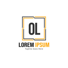 Obraz premium Initial OL logo template with modern frame. Minimalist OL letter logo vector illustration