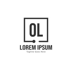 Initial OL logo template with modern frame. Minimalist OL letter logo vector illustration
