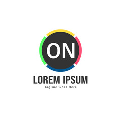 Obraz premium Initial ON logo template with modern frame. Minimalist ON letter logo vector illustration