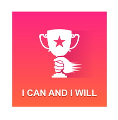 I can and i will motivation illustration 