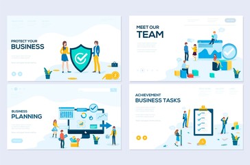 Business school website templates set