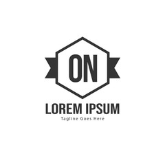 Initial ON logo template with modern frame. Minimalist ON letter logo vector illustration