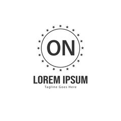 Initial ON logo template with modern frame. Minimalist ON letter logo vector illustration