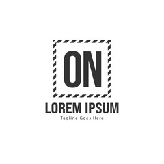 Obraz premium Initial ON logo template with modern frame. Minimalist ON letter logo vector illustration