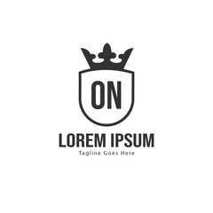 Obraz premium Initial ON logo template with modern frame. Minimalist ON letter logo vector illustration