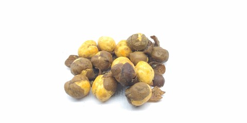 A picture of salty chickpeas isolated on a white background