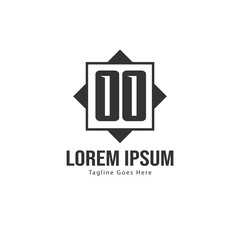 Initial OO logo template with modern frame. Minimalist OO letter logo vector illustration