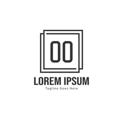 Fototapeta premium Initial OO logo template with modern frame. Minimalist OO letter logo vector illustration