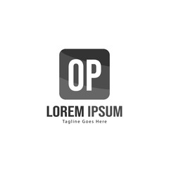 Fototapeta premium Initial OP logo template with modern frame. Minimalist OP letter logo vector illustration