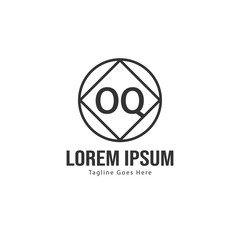 Initial OQ logo template with modern frame. Minimalist OQ letter logo vector illustration