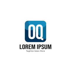 Obraz premium Initial OQ logo template with modern frame. Minimalist OQ letter logo vector illustration