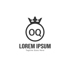 Initial OQ logo template with modern frame. Minimalist OQ letter logo vector illustration