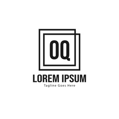 Initial OQ logo template with modern frame. Minimalist OQ letter logo vector illustration