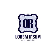 Initial OR logo template with modern frame. Minimalist OR letter logo vector illustration